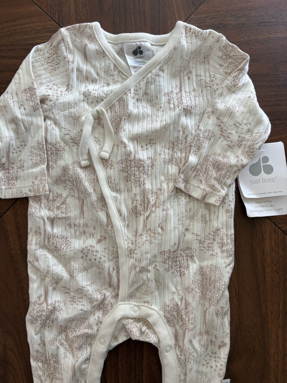 Just Born Newborn Wrap Footed Romper